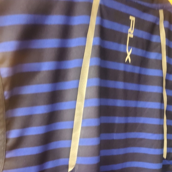 Ralph Lauren RLX Blue / Black Striped Stretch Tech Full Zip Vest Sz Med - Picture 7 of 9